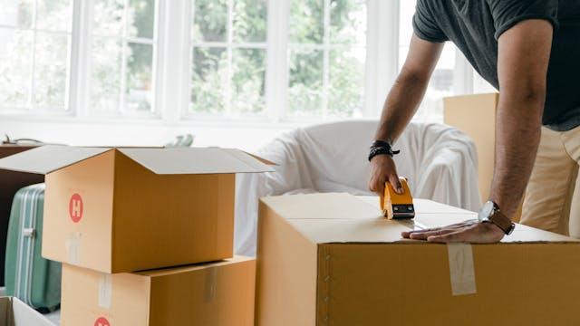a guy packing up